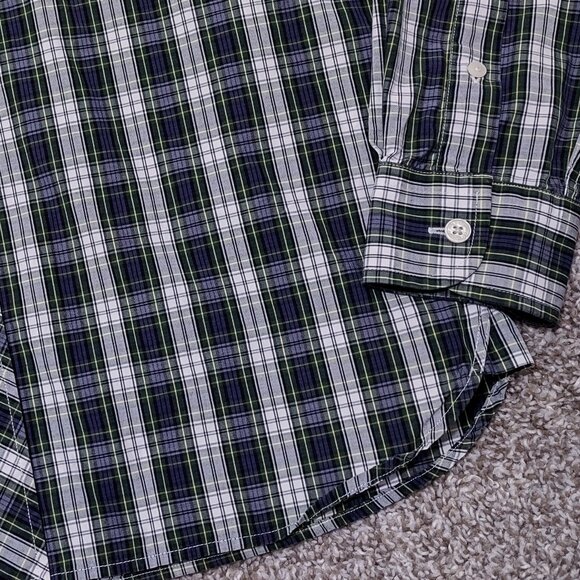 FRED PERRY Button Down Shirt Mens Small S Plaid Cotton Long Sleeve Classic Prep - Picture 8 of 16